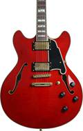 D'Angelico Excel DC Stop-Bar Trans Cherry