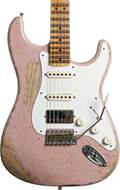 Fender Custom Shop 1957 Stratocaster HSS Super Heavy Relic Reversed Tele Headstock Dark Shell Pink #R125293