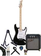 EastCoast ST1 Electric Guitar Pack Black