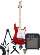 EastCoast ST1 Electric Guitar Pack Candy Red