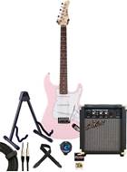 EastCoast ST1 Electric Guitar Pack Shell Pink