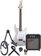 EastCoast ST2 HSS Electric Guitar Pack Metallic Silver